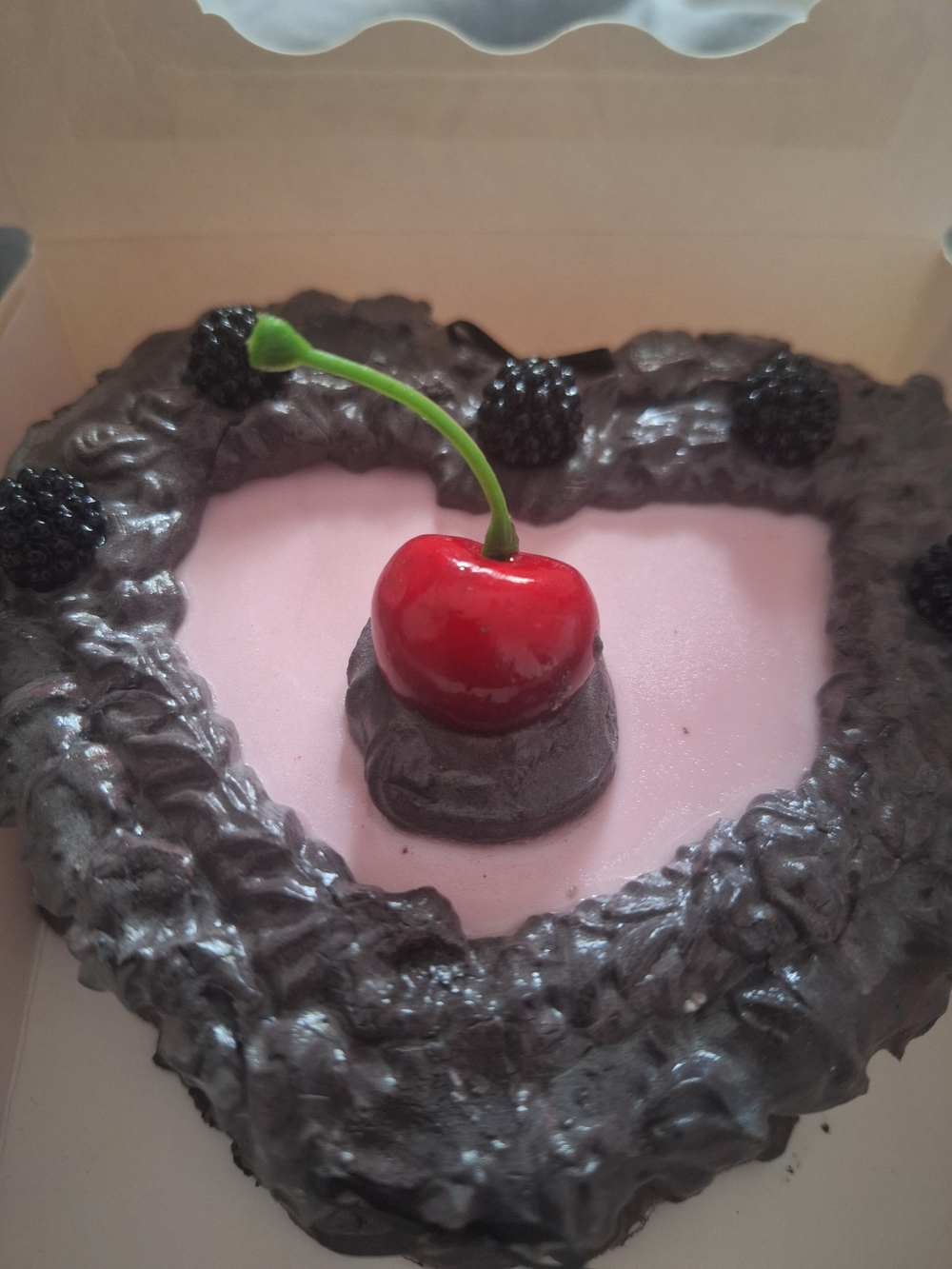 Heart Dessert Accent with Glossy Cherry